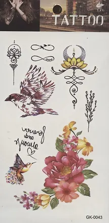Тату Цветы и тексты, 2 вида (GK-0043)(GK-0077)(9,7*19,8) 2842487