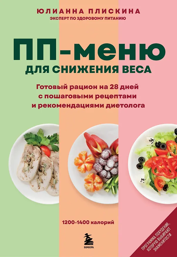 Книга ПП меню для снижения веса. Готовый рацион на 28 дней с пошаговыми рецептами и рекомендациями диетолога (Юлианна Плискина) — 1