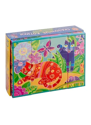 Умные кубики в поддончике. 12 штук. Сказочные котики 2786016