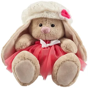 Мягкая игрушка Зайка Ми в розовой юбке с белым беретом (15 см) (SidX-355) 2764274