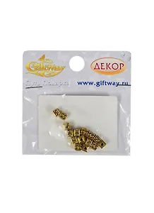Фурнитура металл бусина Кубик с орнам. золото (00009845) (15шт) (5х5мм) (10 г/уп.)
