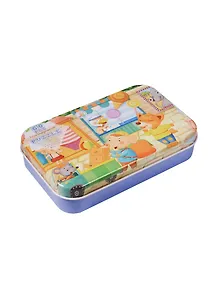 Пазлы картонные в жестянной коробке, 60 деталей, поросенок и лис (15-02203-11)