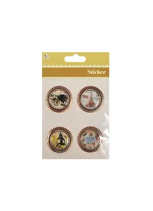 Наклейки в металл оправе для скрапа Круглые (Br-10) (11034610) (4шт) (упаковка)