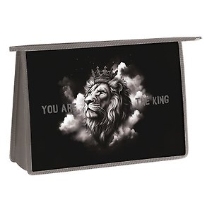 Папка для труда А4 "King" 2 отд., пластик, молния, внутр.блок для канц.принадлежностей