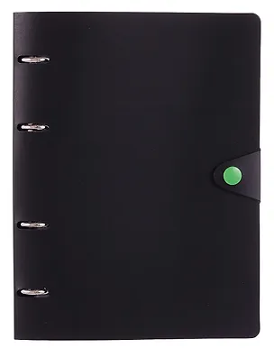 Тетрадь 80 листов, клетка, "Favorite Black. No 2" на кольцах, сменный блок, на кнопке 3090731