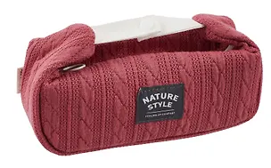 Косметичка с ремешками на кнопке Nature Style (красная) (вязаный узор) (ПВХ) (21х8х7) 2958522