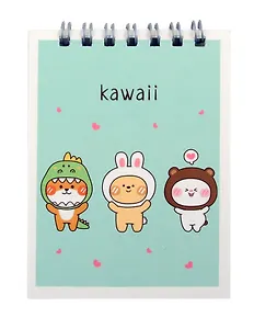 Блокнот А7 60л кл. "Kawaii Зверюшки" спираль, УФ лак