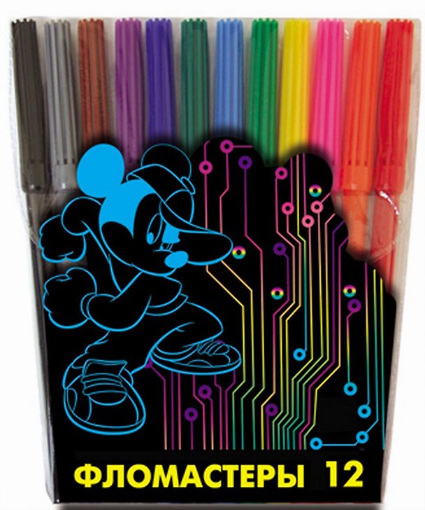 Фломастеры 12цв "Mickey's Digital World", Disney 228327 — 1