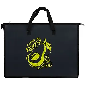 Папка для чертежей и рисунков А3 "Авокадо" 45*33*9см, пластик, молния, текст.ручки
