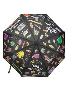 Зонт складной полуавтомат СПб. Словарь, черн.