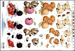 Аппликация бумажная вырубная серии "Морхедс" (G82149) Лесные животные 2261017