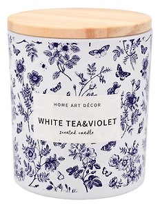 Свеча ароматическая в стеклянном стакане White tea and Violet (Белый чай и Фиалка) (480г) (8х9) (12-7761-202604_16)
