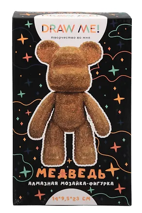 Алмазная мозаика на фигурке Draw Me! "Золотой мишка", (14*9,5*23 см) 3152027