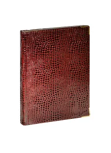Книга для записей А4 160л кл. "Iguana" иск.кожа, поролон, бордовый, мет.уголки, тонир.блок, золот.срез, ляссе, Listoff
