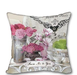 Подушка декоративная Парижские цветы (35х35) (PLW-35 Fleurs)