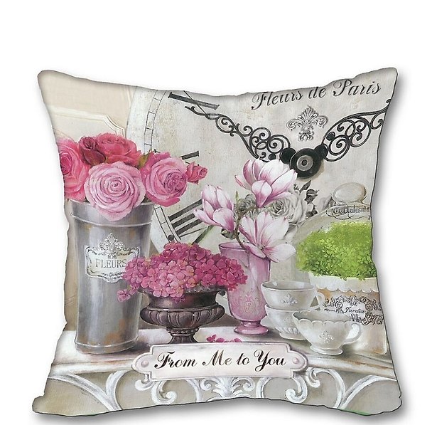 Подушка декоративная Парижские цветы (35х35) (PLW-35 Fleurs) 2505148 — 1