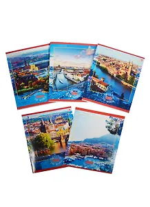 Тетрадь в клетку Unnika, "Чудесные виды (города)", 80 листов, в ассортименте