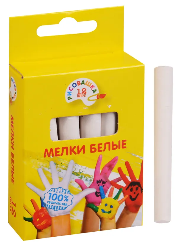Белые мелки «Рисовашка», 12 штук, квадратные 240846 — 3