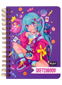 Скетчбук 150*196 64л "Фанатка мишек" 120г/м2, тв.обложка