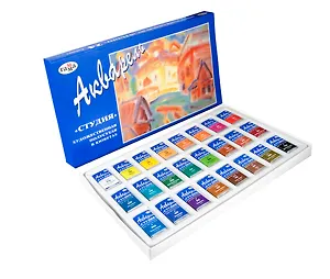 Краски акварельные 24цв "Студия", кюветы, к/к., б/к., Гамма