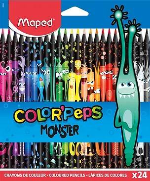 Карандаши цветные Maped, Color'Peps Monster, 24 цвета 254054