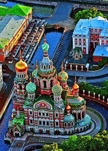 Открытка с видами (СПб) Храм Воскресения Христова с высоты птичьего полета [SPB-009] 334416 — 1
