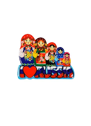 Магнит Матрешка Пять матрешек RU (смола) (02-34-5-RU) 2415663