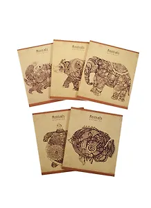 Тетрадь в клетку Unnika, "Животные (графика)", 48 листов, в ассортименте