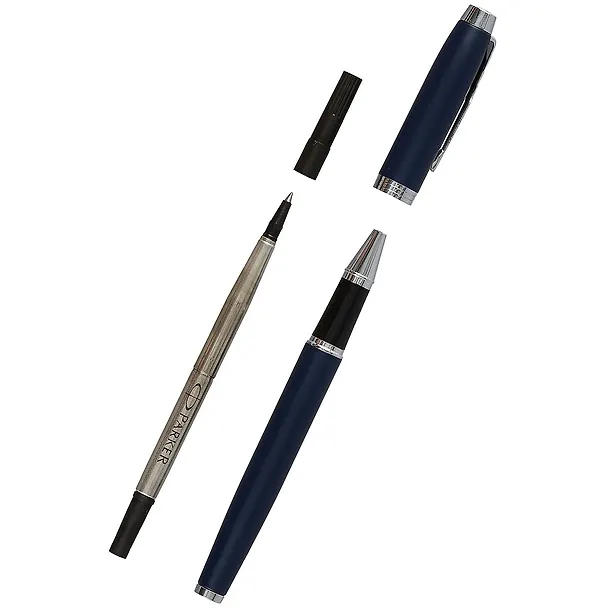 Ручка-роллер Parker, IM Core Matte Blue CT F, подарочная черная 253428 — 2
