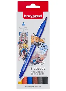 Линеры двусторонние 06цв "Brushpen Амстердам"