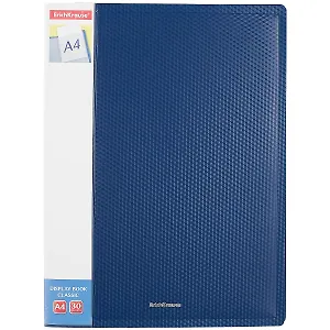 Папка 30ф А4 "Diamond Original" пластик, карман на корешке, синий, Erich Krause