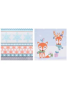 Набор салфеток для декупажа Лиса и олень 2 шт. (310650/SDL098100) (упаковка)