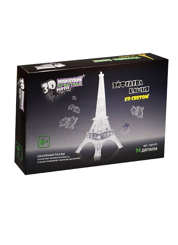3D Crystal Puzzle  Эйфелева башня со светом (24 детали) (29017A) 2519876 — 1