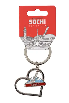 Брелок сердце с фигуркой Олимпийский (металл) (Сочи) (165CHE-135A) 3133690