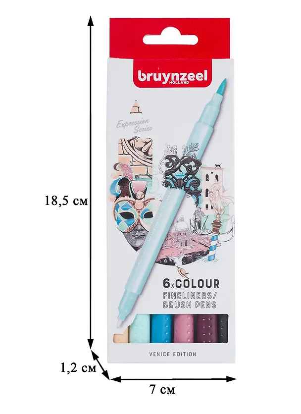 Линеры двусторонние 06цв "Brushpen Венеция" 258732 — 4