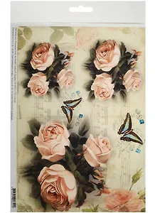 Декупажная карта Королевские розы (А4) (пл. 40г/м2) (Karal887) (упаковка)