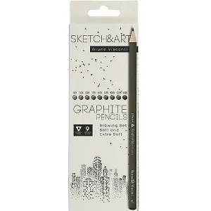Карандаши ч/гр 09шт "SKETCH&ART" 4В-14В, к/к, Bruno Visconti