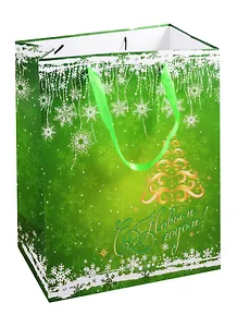 Пакет А4 32*26*12 Новый год, бум.мат.ламинат, ассорти