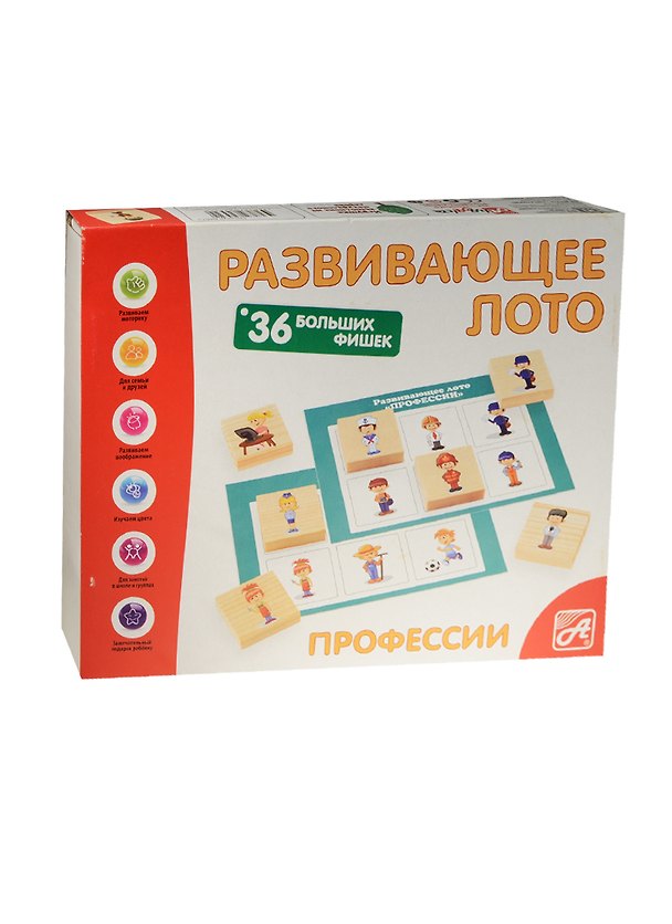Развивающее Лото Профессии (36 дер.фишек+6карт+ холщ.меш.) (Д467а) (Анданте) (3+) 2548228 — 1