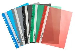 Папка-скоросшиватель А4 пластик 140/180мкм, с перфорацией, ассорти, GoodMark