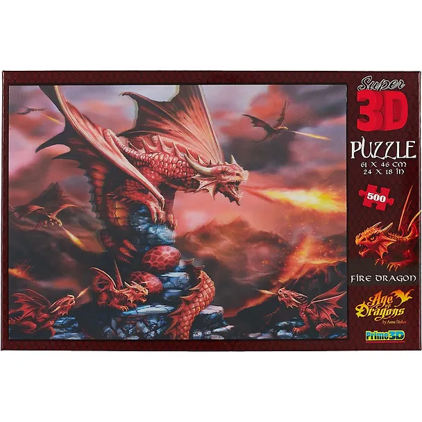 Пазл Super 3D, Огненный дракон (Fire Dragon ) 500 эл.,61*46см. 10090 2663681 — 2