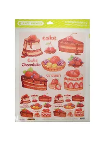 Рис. бумага для декупажа Cadence-Craft Premier Пирожное (CD05333) (А3) (25г/м) (упаковка)