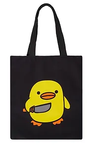 Сумка-шоппер на молнии Уточка с ножом (38х35) (текстиль, флис) (12-11522-202303-6) Bookvalno