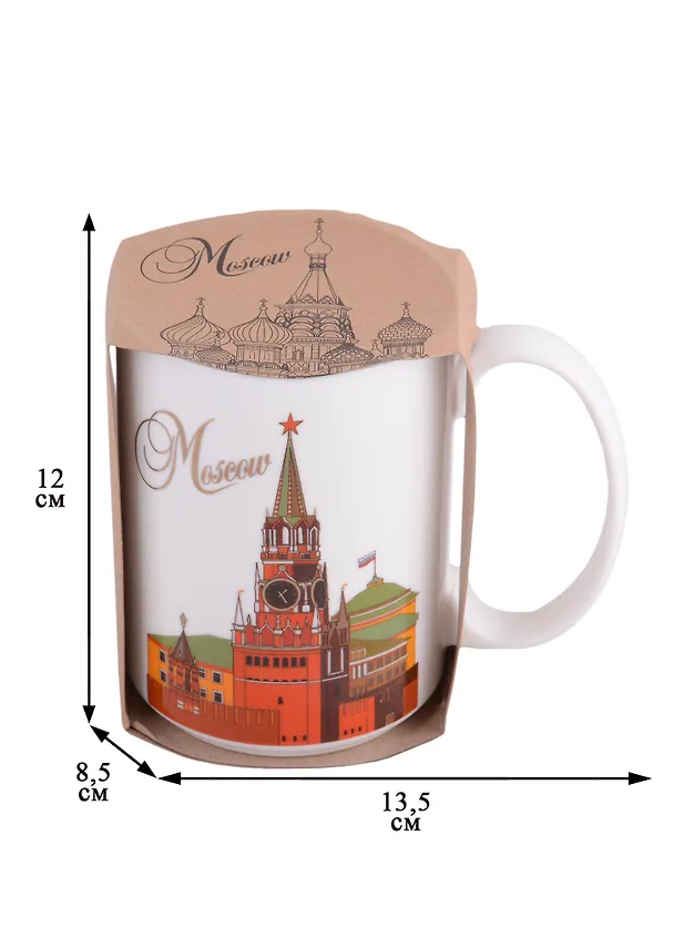 Кружка Москва ХВБ-Спасская башня 500мл фарфор цв.рисунок (060-50-19-21-CL) 2858752 — 2