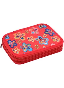 Пенал 2отд. "КРАСНЫЙ. ЦВЕТОЧНЫЙ УЗОР" 190*115, тиснение капля