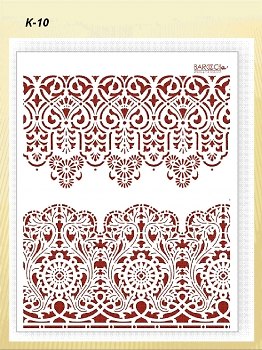 Трафарет пластиковый многоразовый Кружевные бордюры (20х25) (К-10) 2319534 — 1