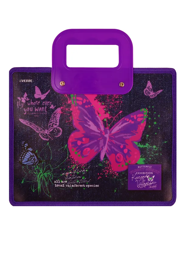 Папка для тетрадей «Jeans Butterfly» А5, пластик, на молнии 249490 — 1