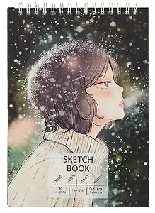 Скетчбук А5 40л "Снежно" белый офсет, 140г/м2, евроспираль