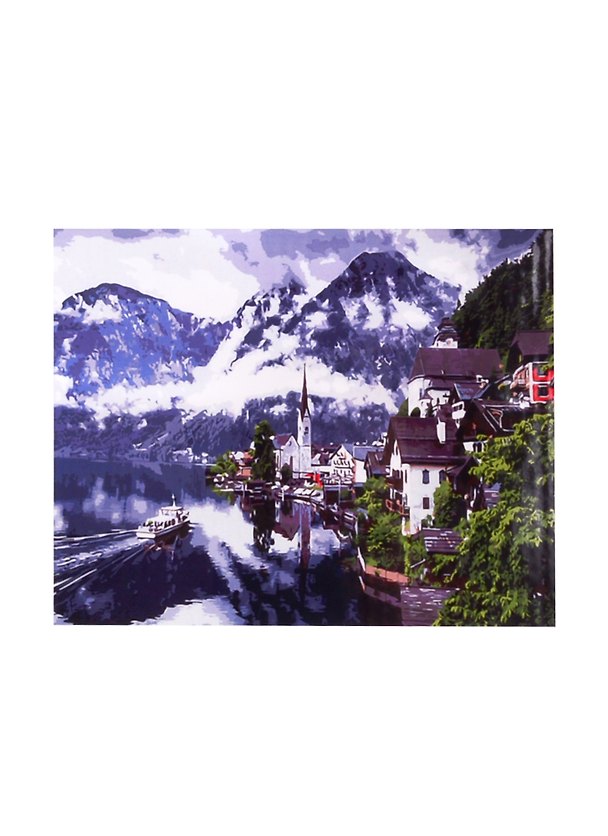 Рисование по номерам Город у озера и горы (40х50 см) (Х-8301) (3+) (коробка) 2809005 — 1