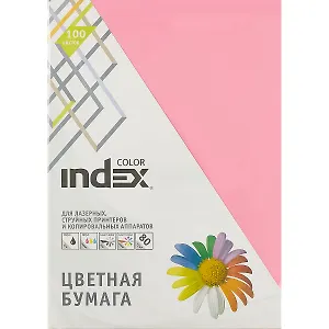 Бумага цветная «Index Color», ярко-розовая, 100 листов, А4